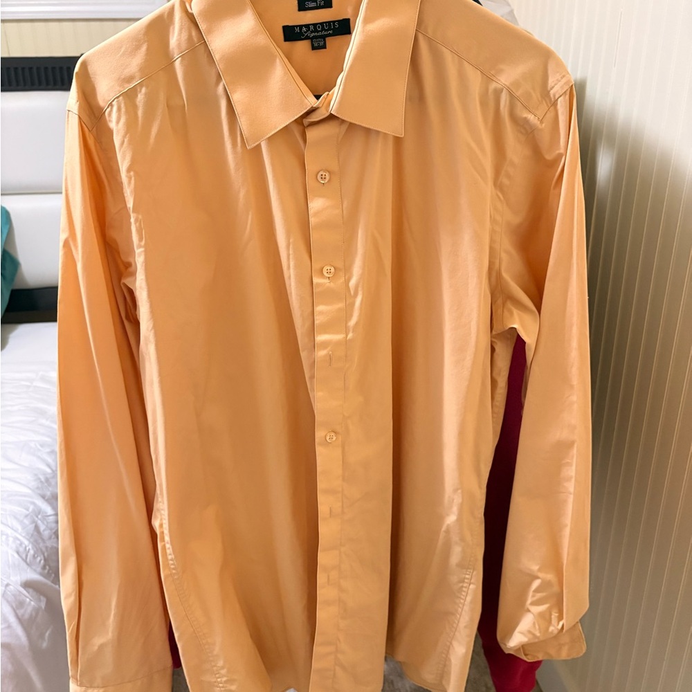 Exquisite Men's Orange Dress Shirt